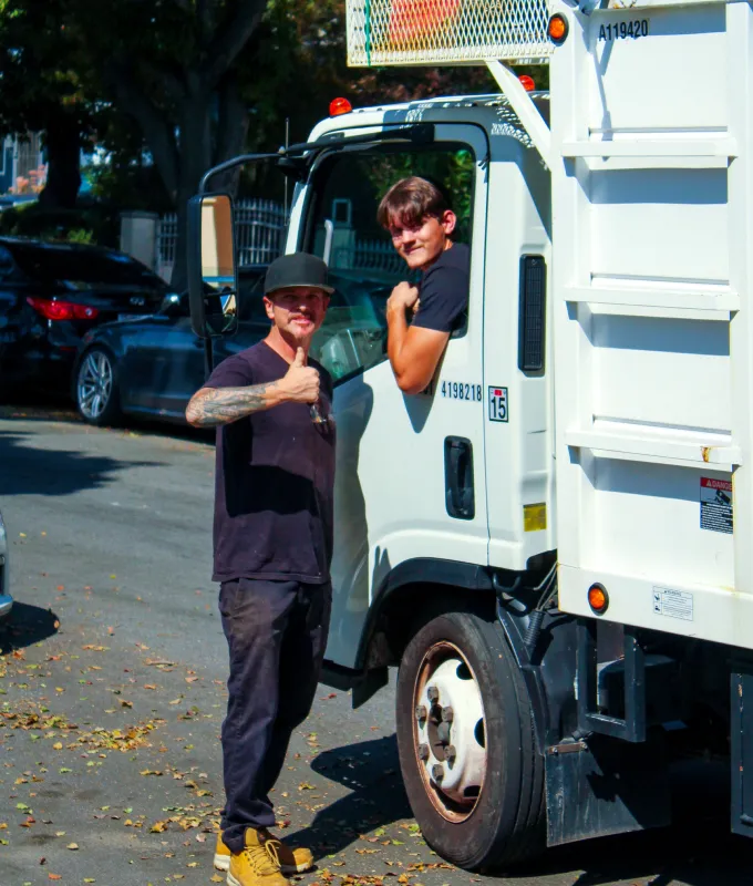 dirty junk removal truck